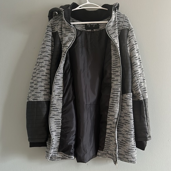 NWOT Lily Morgan jacket size 1X plus size faux leather details - Picture 3 of 9